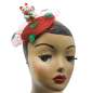 Preview: Silvester Fascinator rot mit Winkekatze